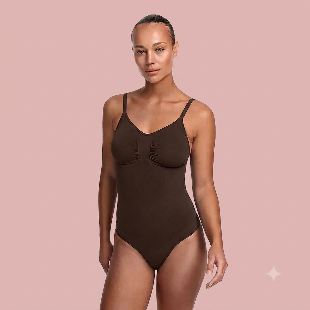 Andningsbar shapewear-body med magkontroll och rumplyft