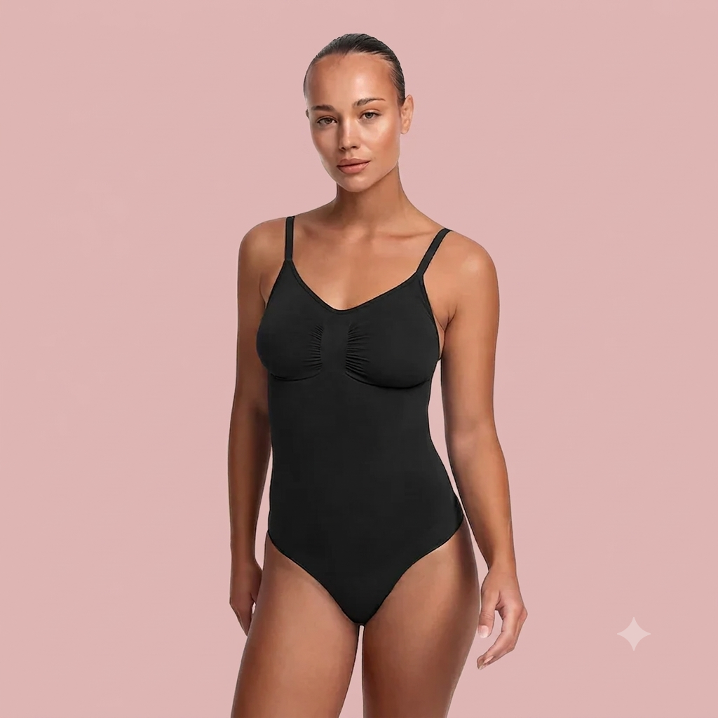 Andningsbar shapewear-body med magkontroll och rumplyft